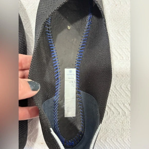 Rothy's Black Flats with Blue Highlights - Picture 4 of 5